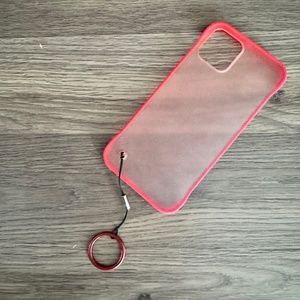 Iphone 12 Pro Transparent Cellphone Case with Finger Ring